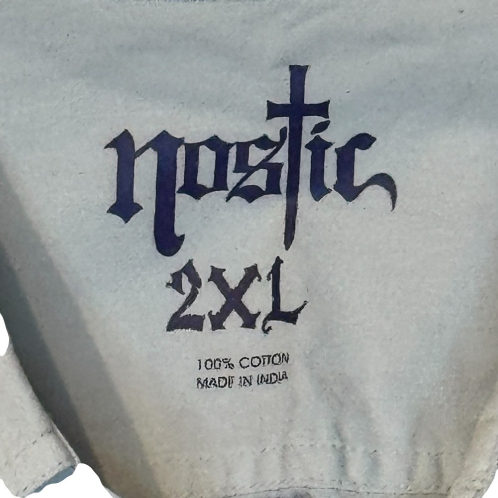 Nostic Men's Shirt Vintage Y2k Embroidered Dragon Long Sleeve Button Up Gray 2XL - Picture 4 of 8